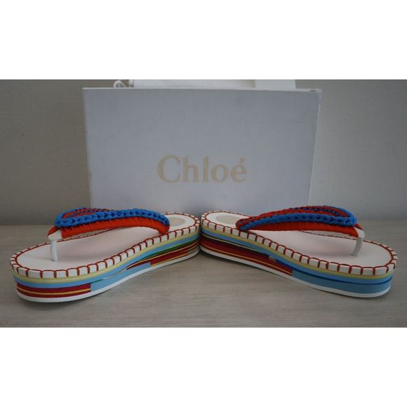 Chloe C22U620Y2 Women’s Sz 39 / US 9 Multicolor Lou Flat Platform Sandals $595 - Picture 5 of 12